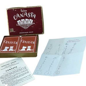 Cunard Line RMS "Franconia" Stationery & Blackstone Canasta Unabridged Rules Sco